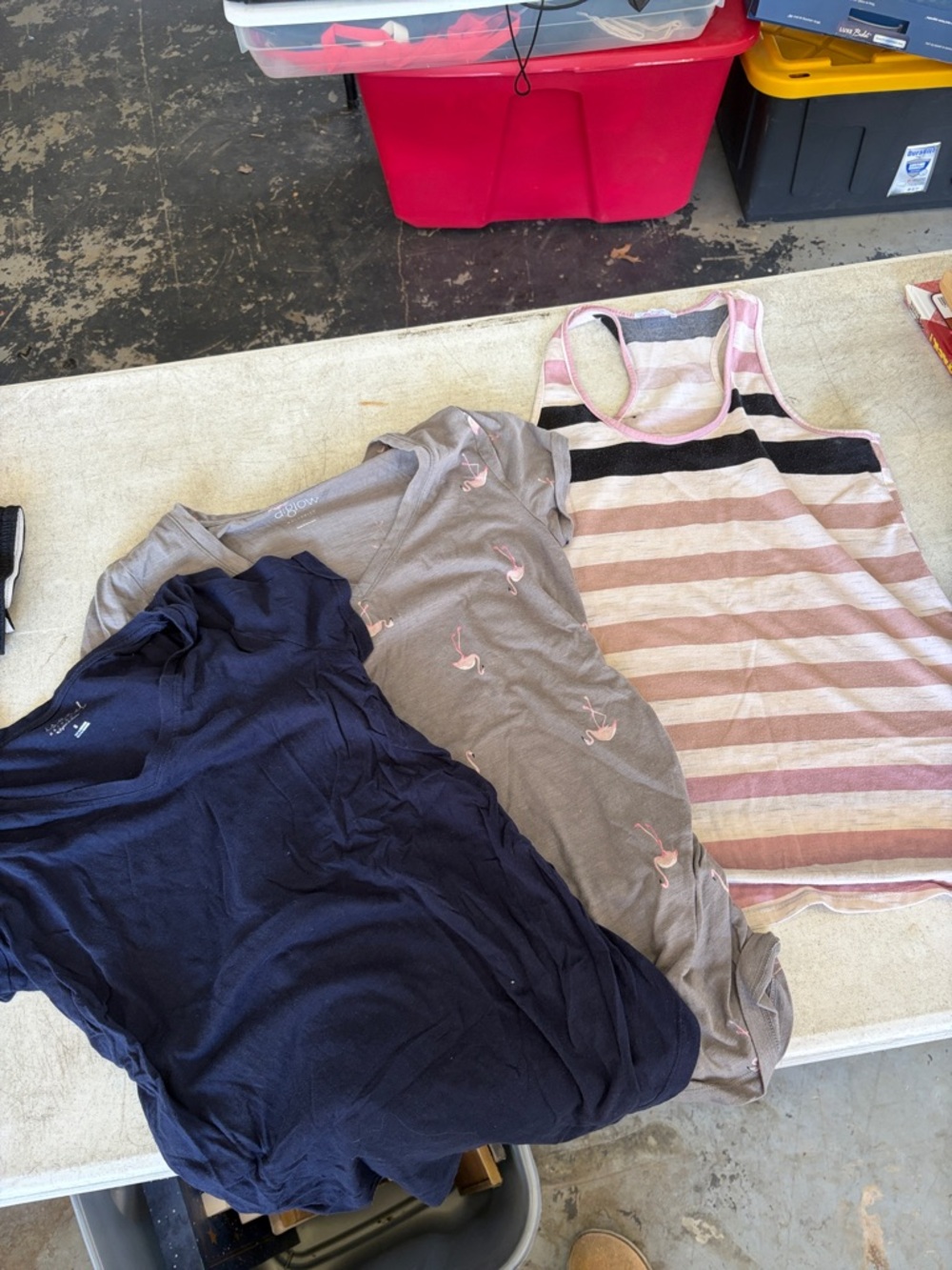 Maternity Tank & Tee Bundle - Navy, Gray Flamingo, Pink Stripe